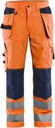 Blåkläder werkbroek high-vis met ventilatie 15651811 | high vis oranje marineblauw | maat 48 - 7330509673225