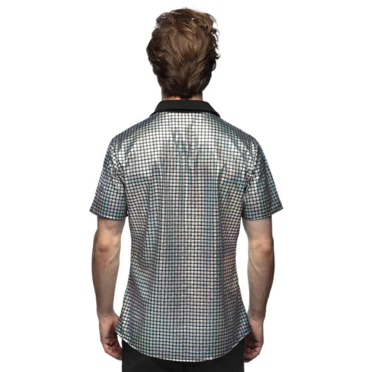 Boland Disco Diamond Shirt Heren Zilver maat L