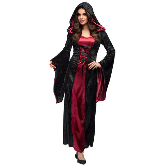 Boland Vampire mistress kostuum dames zwart.rood maat 36 38 (S)