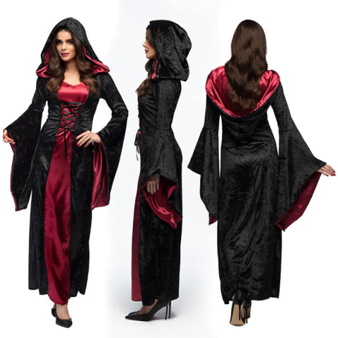 Vampire mistress kostuum dames zwart.rood maat 44 46