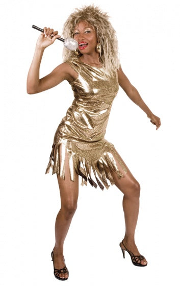 Load image into Gallery viewer, Boland Tina Turner Verkleedpak Dames Goud maat M
