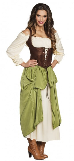 Boland Verkleedpak Village Wench Dames Groen Maat 40 42