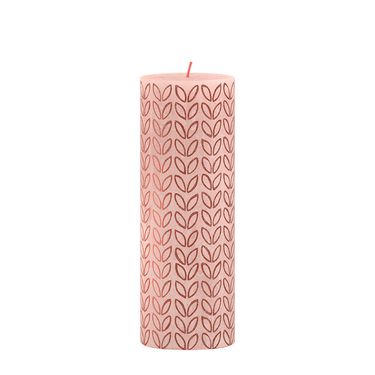 Bolsius rustieke stompkaars silhouette sunny edition misty pink 190 68mm