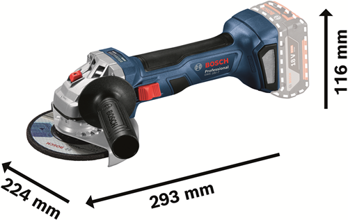 Load image into Gallery viewer, Bosch blauw gws 18v-7 professional 18v accu haakse slijpmachine solo in l-boxx | zonder accu's en lader - 06019h9002
