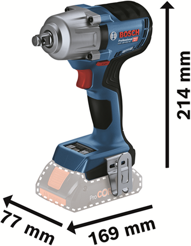 Bosch blauw bosch professional gds 18v-450 hc accu slagmoersleutel 450nm 1 2 frictiering 18v basic body - 06019k4000