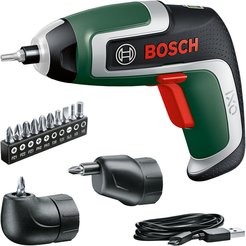Bosch groen ixo 7 accu schroevendraaier | 3,6 v | 2,0 ah | 5,5 nm | incl. 2 adapters + 10-delige bitset | in opbergbox 06039e0001
