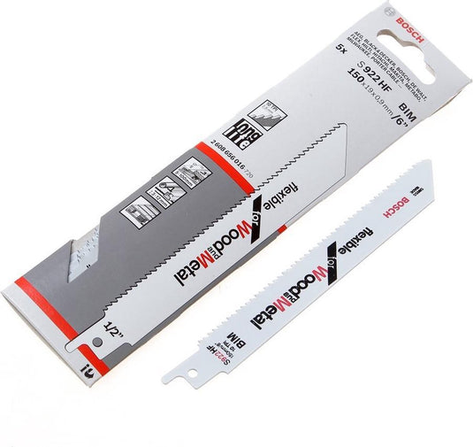 Bosch accessoires 5x reciprozaagblad flexible voor hout en metaal s922hf - 2608656016