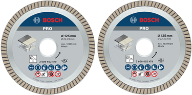 Bosch accessoires bosch 2 stuks diamantdoorslijpschijf best for ceramic extraclean turbo 125 x 22,23 x 1,4 x 7 mm (duopack) - 061599766z