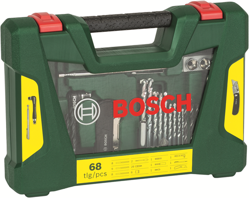 Load image into Gallery viewer, Bosch accessoires v-line boren en bits met klapmes, magneetstaaf en haakse schroevendraaier 68-delig - 2607017191
