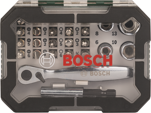 Load image into Gallery viewer, Bosch accessoires 26-delige schroefbit- en ratelset met kleur codering - 2607017322
