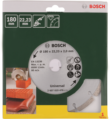 Bosch accessoires diamantdoorslijpschijf voor bouwmaterialen, 180 mm ø - 2607019476