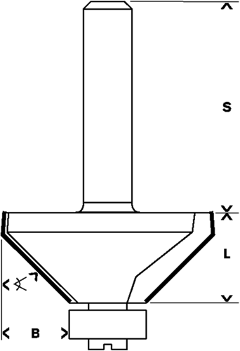 Load image into Gallery viewer, Bosch accessoires fase- v-groeffrees 8 mm, b 11 mm, l 15 mm, g 56 mm, 45° 1st - 2608628352
