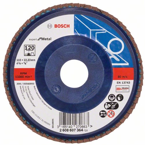 Afbeelding laden in galerijviewer, Bosch accessoires 1 lamellenschijf 115 , expert for metal recht, kunststof, 120 - 2608607364
