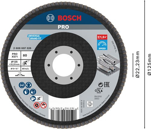 Load image into Gallery viewer, Bosch accessoires 1 lamellenschijf 125 x571, best for metal recht, 80 - 2608607328
