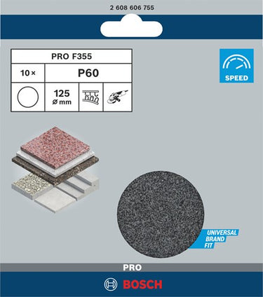 Bosch accessoires 10 schuurbladen 125 f355, best for coatings+composites , k60 - 2608606755