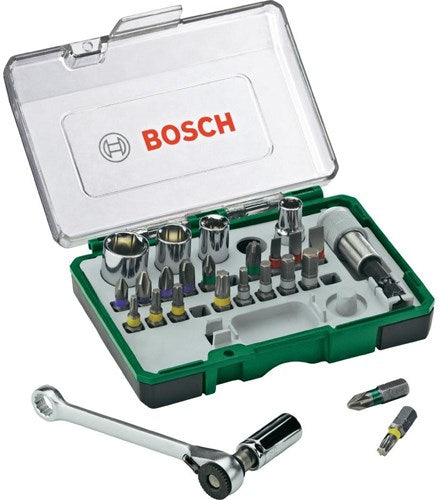 Load image into Gallery viewer, Bosch accessoires 27-delige ratelset en schroevendraaier - 2607017160

