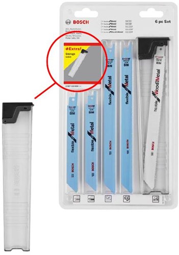 Bosch accessoires 6-delige set reciprozaagbladen hout metaal in opbergbox - 2607010906