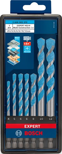 Afbeelding laden in galerijviewer, Bosch accessoires 7-delige set universeelboor hex-9 multiconstruction 4 5 6 8 10 12 - 2608902370
