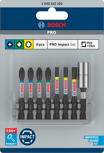 Load image into Gallery viewer, Bosch accessoires 8-delige impact control bitset - 2608522326 - 2608522326
