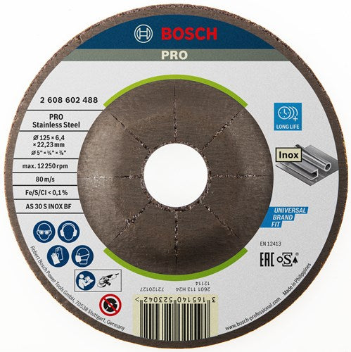 Bosch accessoires afbraamschijf | inox | 125mm | per 1 | 2608602488 - 2608602488