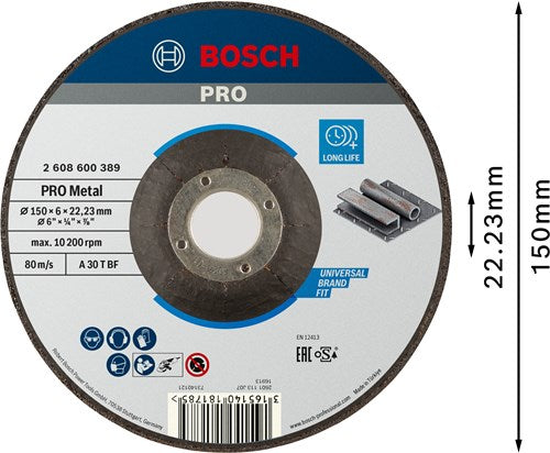 Load image into Gallery viewer, Bosch accessoires afbraamschijf | metaal | 150x6 mm | per 1 | 2608600389 - 2608600389
