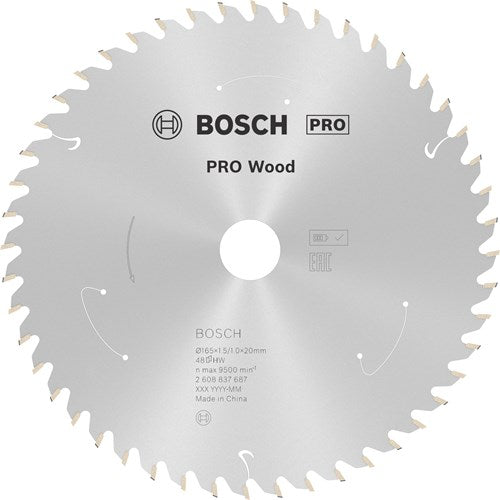 Load image into Gallery viewer, Bosch accessoires cirkelzaagblad accu standard for wood 165x20x1.5 1.0x48t - 2608837687
