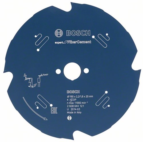 Bosch accessoires cirkelzaagblad expert for fiber cement 140x20x1.8 1.3x4 - 2608644120