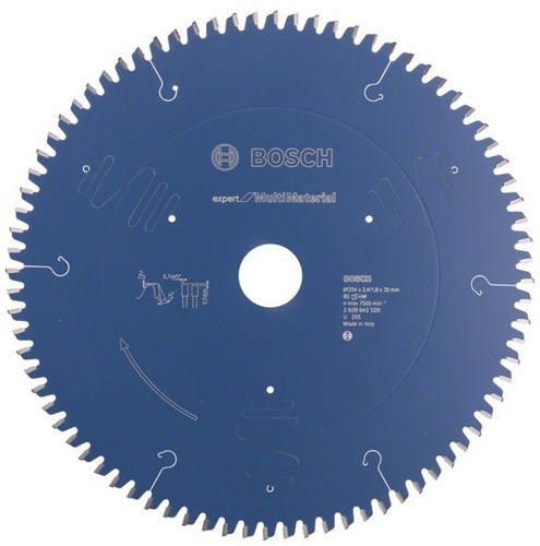 Bosch accessoires cirkelzaagblad expert for multimaterial k v 254x30x2.4 1.8 80t - 2608642528