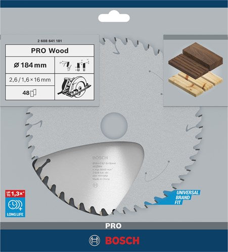 Load image into Gallery viewer, Bosch accessoires cirkelzaagblad optiline wood 184 x 16 x 2,6 mm, 48 1st - 2608641181
