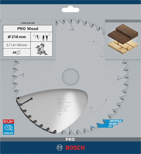 Bosch accessoires bosch pro wood cirkelzaagblad, 216 x 2 x 30 mm