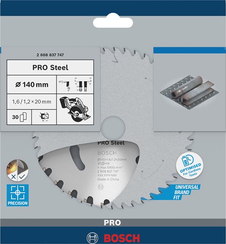 Afbeelding laden in galerijviewer, Bosch accessoires cirkelzaagblad | standard for steel | 140 mm | t30 2608837747
