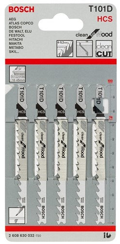 Bosch accessoires decoupeerzaagblad t 101 d clean for wood 5st - 2608630032