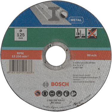 Bosch accessoires doorslijpschijf metaal | 125 x1,6 | recht - 2609256316