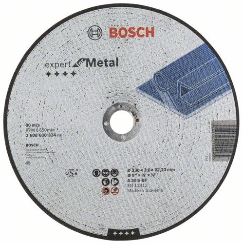 Bosch accessoires doorslijpschijf recht expert for metal a 30 s bf, 230 mm, 22,23 mm, 3,0 mm - 1 stuks - 2608600324