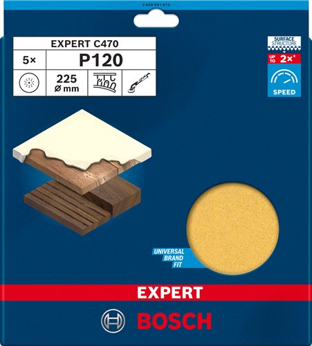 Load image into Gallery viewer, Bosch accessoires expert c470 schuurpapier 225 mm, k 120, 5-delig - 2608901673
