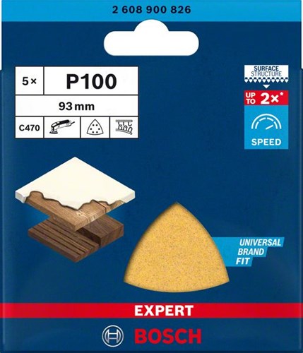 Afbeelding laden in galerijviewer, Bosch accessoires expert c470 schuurpapier voor deltaschuurmachines 93 mm, k100 5-delig - 2608900826
