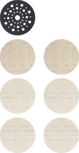 Bosch accessoires expert m480 schuurnetset 125 mm 7-delig - 1 stuk(s) - 2608901202