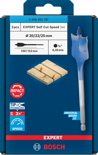 Chargez l'image dans la visionneuse de la galerie, Bosch blauw bosch accessoires expert speedborenset self cut speed| 3-delig | 20, 22, 25 mm - 2608902107

