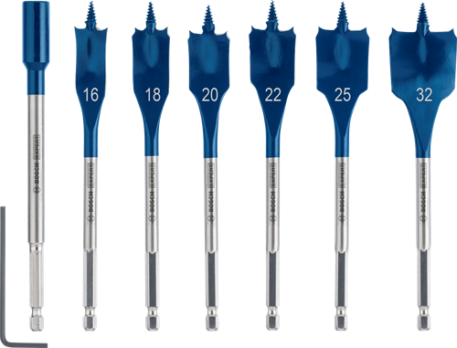 ギャラリービューアに画像をロードする, Bosch blauw bosch accessoires expert speedborenset self cut speed | 7-delig | 16, 18, 20, 22, 25, 32 mm - 2608902110
