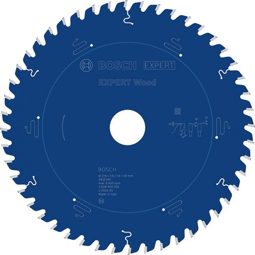 Bosch accessoires expert wood cirkelzaagblad | 216 x 2,6 1,6 x 30 mm | t48 - 2608902206