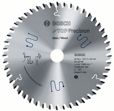 Bosch accessoires hm cirkelzaagbl. best for wood 165x20 t48 | 2608642384 (voor o.a gkt 55 gce) - 2608642384