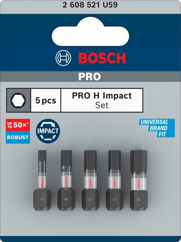 Chargez l'image dans la visionneuse de la galerie, Bosch accessoires pro h impact bits | h3 | h4 | h5 (x2) | h6 | 25 mm | 5 stuks - 2608521u59
