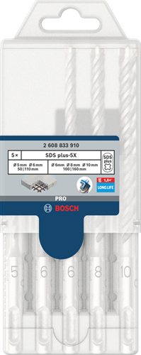 Load image into Gallery viewer, Bosch accessoires pro sds plus-5x hamerboorset | 5 6 6 8 10 mm | 7-delig - 2608707246
