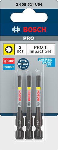 Afbeelding laden in galerijviewer, Bosch accessoires pro t impact bits | t10 | t15 | t20 | 55 mm | 3 stuks - 2608521u54
