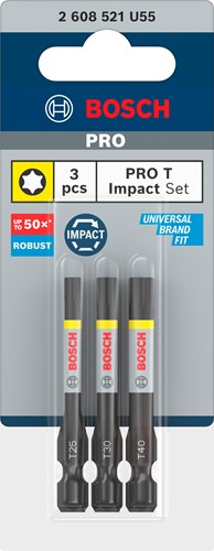 Chargez l'image dans la visionneuse de la galerie, Bosch accessoires pro t impact bits | t25 | t30 | t40 | 55 mm | 3 stuks - 2608521u55
