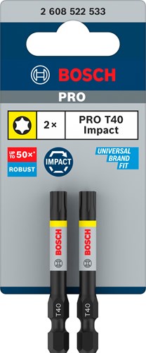 Chargez l'image dans la visionneuse de la galerie, Bosch accessoires pro torx slagschroefbit | t40 | 55 mm | 2 stuks - 2608522533
