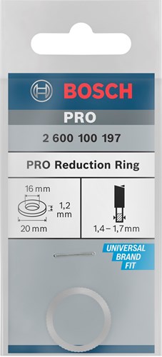 Chargez l'image dans la visionneuse de la galerie, Bosch accessoires reduceerring voor cirkelzaagbladen 20 x 16 x 1,2 mm 1st - 2600100197
