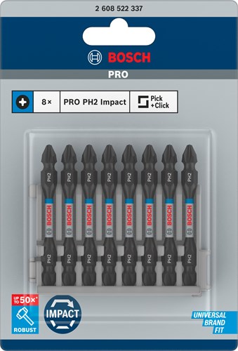 Load image into Gallery viewer, Bosch accessoires schroefbit tweezijdig impact control ph2, 65 mm 8x - 2608522337
