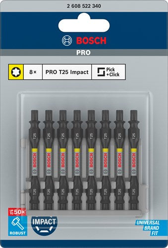 Load image into Gallery viewer, Bosch accessoires schroefbit tweezijdig impact control t25, 65 mm 8x - 2608522340
