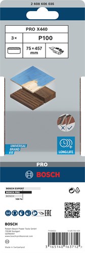 Load image into Gallery viewer, Bosch accessoires schuurbanden redwood | 75 x 457 mm | k100 | 3 stuks | 2608606035 - 2608606035
